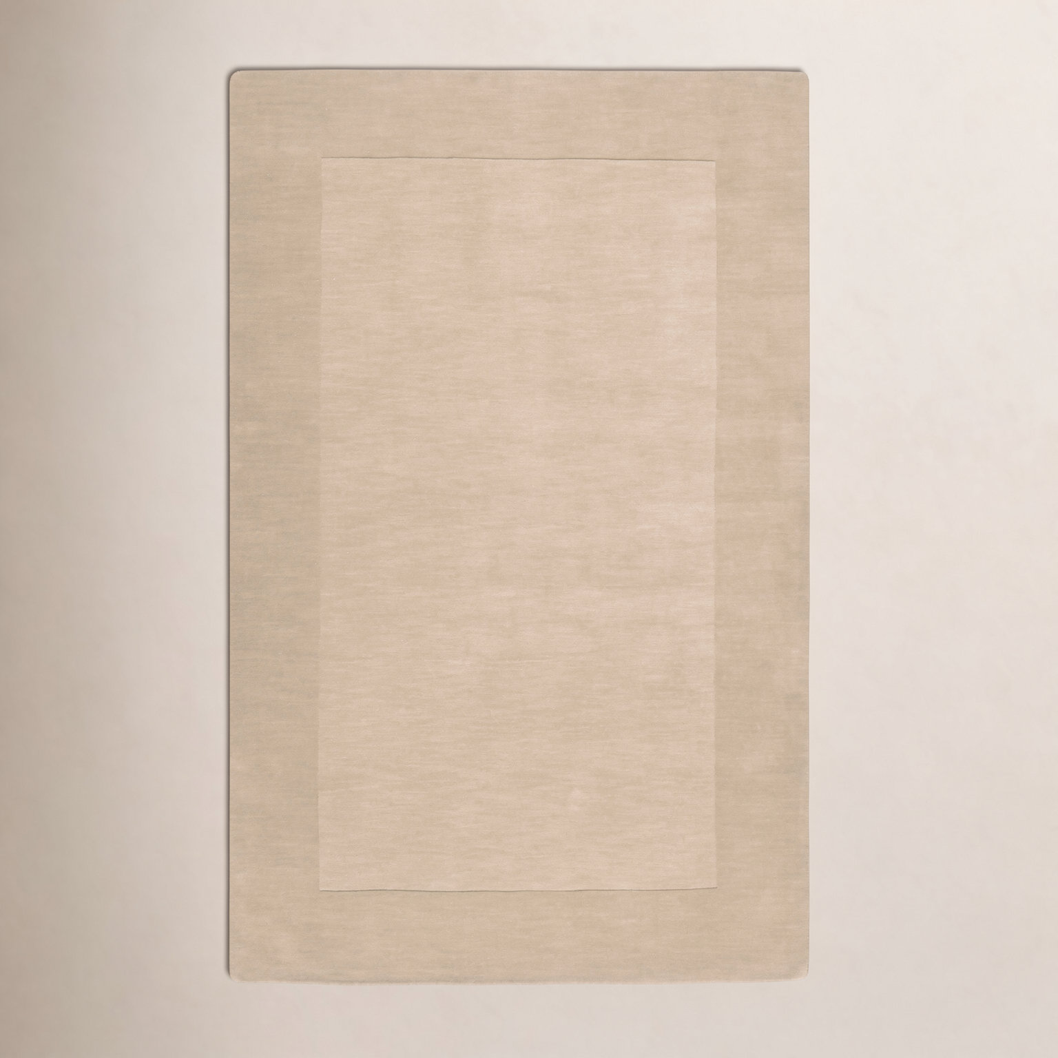 Dolma Khaki Beige Hand-Woven Wool Rug, Rectangle 6' x 9'