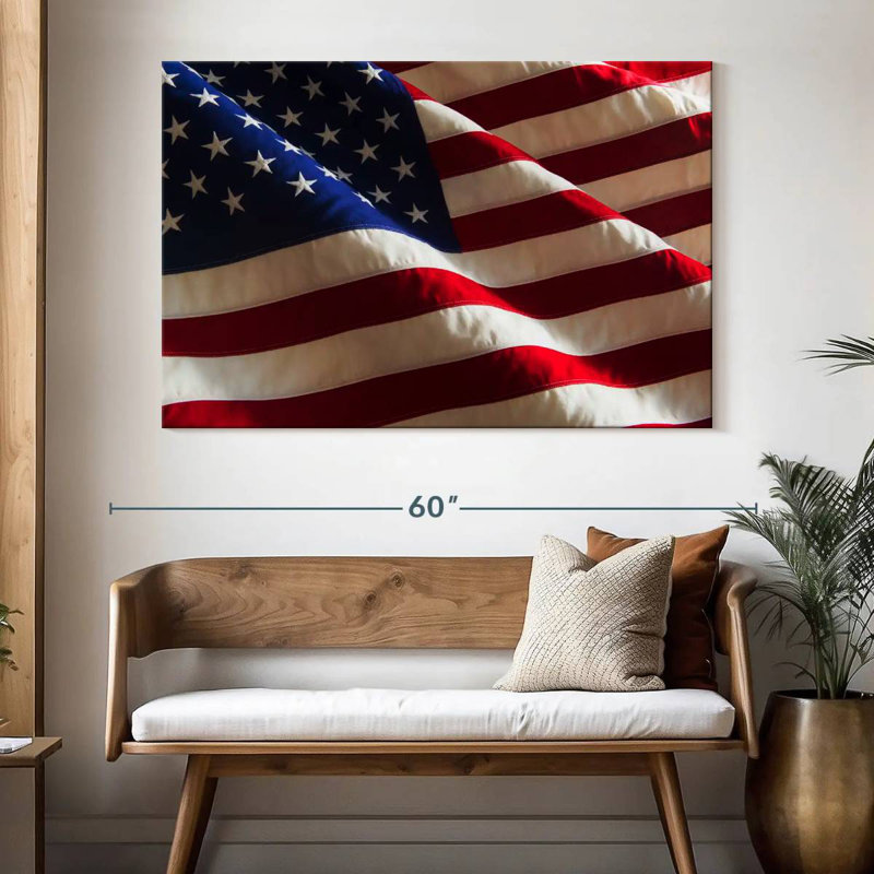 Borges Rippled American Flag, 34" H x 51" W
