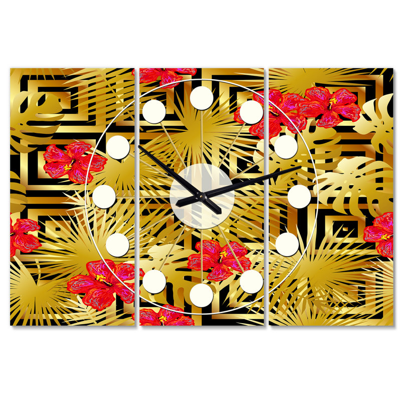 Très grande horloge murale tropicale iii Mid-Century