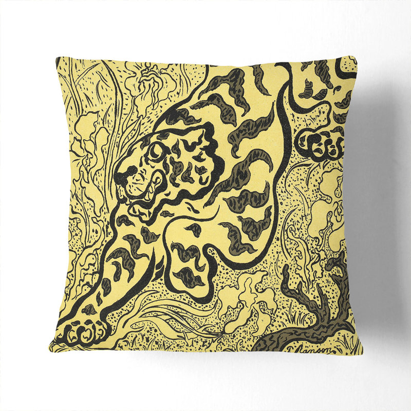 The Tiger Scatter Cushion with Filling, White, 55cm H x 55cm W x 20cm D
