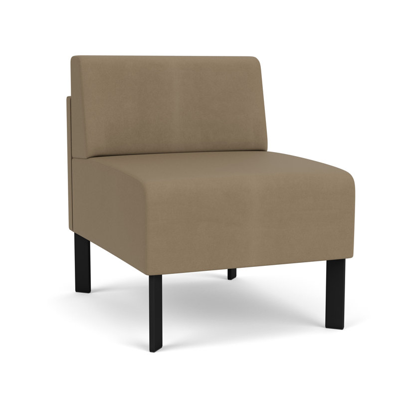 Chaise d'invité sans accoudoirs Luxe Lounge, Acier noir, Plot Line neutre