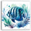 AquaRhythms - Blue Reef Angel Fish - impression sur toile tendue-97768901