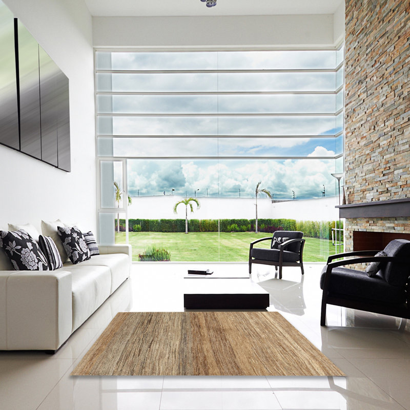 Tapis brun contemporain, Carré 8 pi