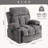 Swinging recliner massage heated sofa, with USB and 2 cup holders in side pockets