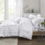 Édredon simple / simple TG - blanc avec imprimé géométrique argenté, microfibre, 2 taies décoratives, coussins décoratifs, durabilité durable, géométrie attrayante, très doux, séchage par culbutage à basse température-127222657