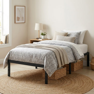 14" Heavy-Duty Metal Platform Bed Frame, 1100 Lbs Capacity, No Box Spring, Under-Bed Storage
