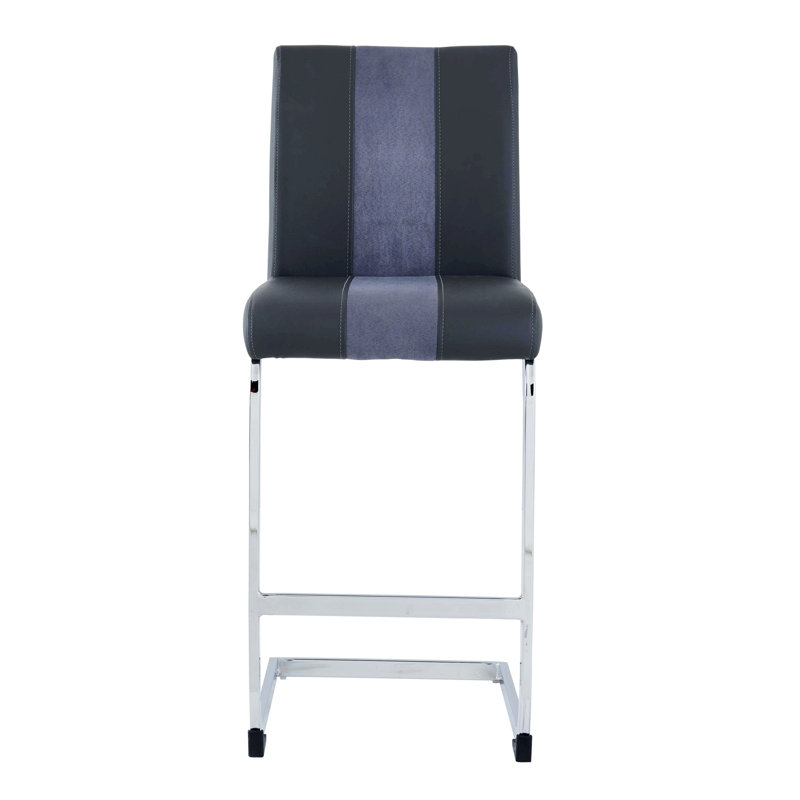4 tabourets de bar avec structure en métal, Gris