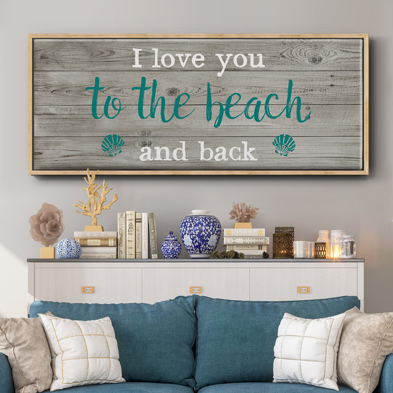 Beach and Back- Framed Canvas, 8" H x 20" W