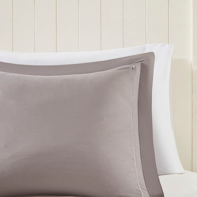 Ensembles de literie réversibles confortables avec protection Scotchgard, matelassage en polyester gris pour plus de confort