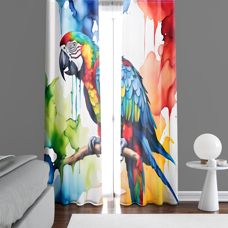 Paire de rideaux semi-transparents en polyester Hafez, L 20 po x L 52 po