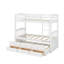 Lit superposé simple au-dessus d'un lit simple en bois avec tiroirs et lit gigogne-572203536