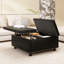 Grand tabouret de rangement carré avec deux portes de rangement, tabouret de salon pour table basse cloutée de style Mid-Century moderne, similicuir-938268280