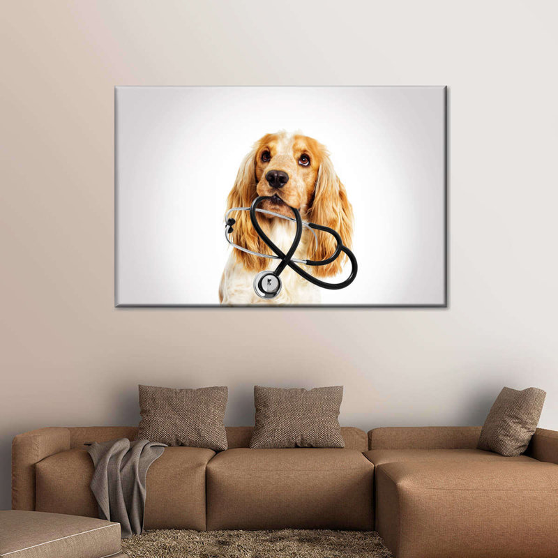 «Doctor Dog», reproduction sur toile, H 39 po x l 26 po x P 1,25 po