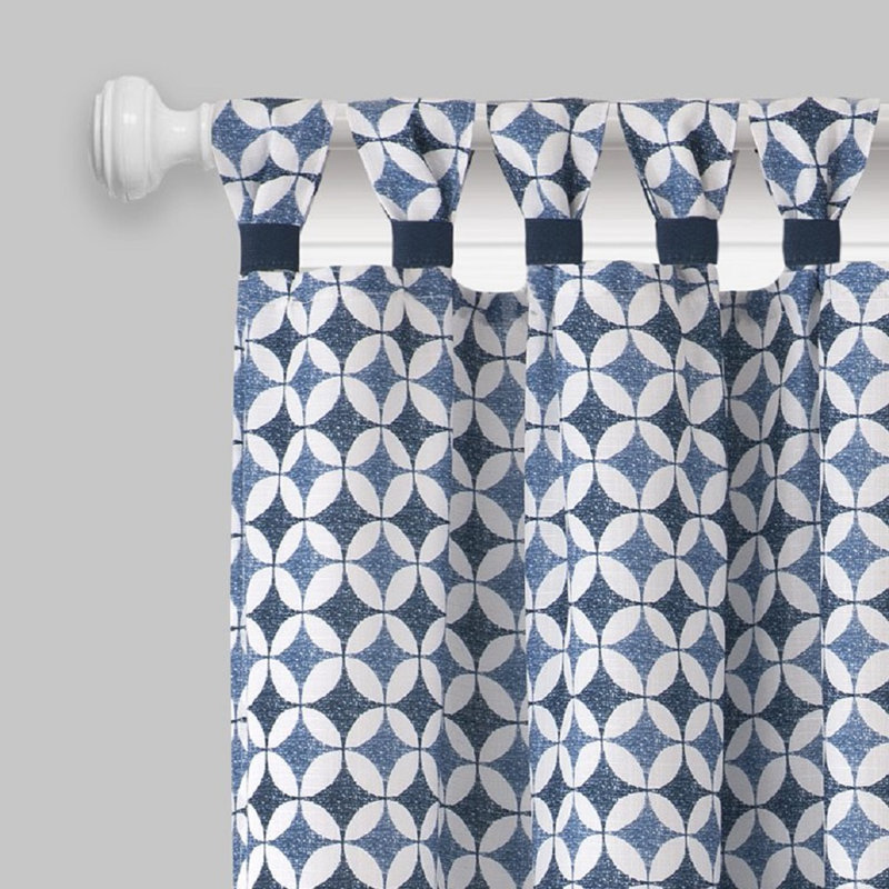 Abbieleigh Semi Sheer Curtain Single Panel, Navy, 50" W x 63" L