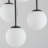 Wood Semi Flush Mount with Dangling Glass Globes