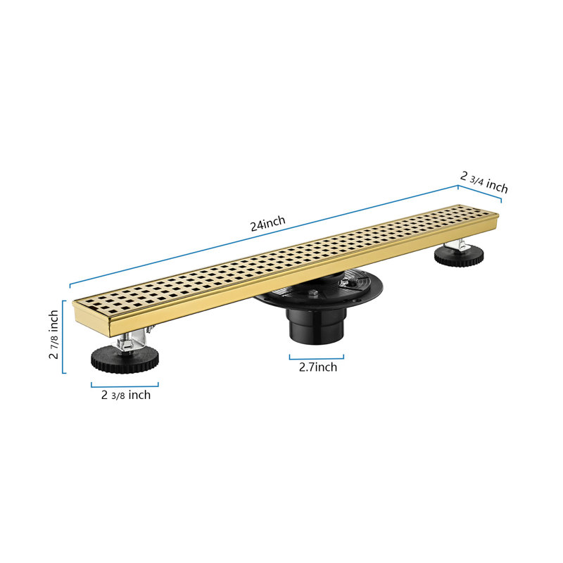 24'' W Linear Grid, Brushed Gold