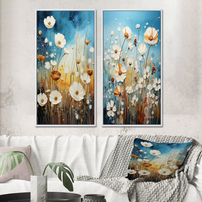 " Meadow Pointillism " 2 - Pieces