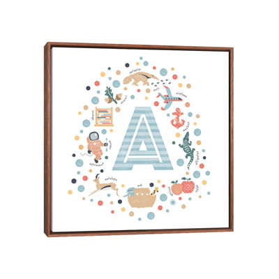 Lettre illustrée A bleue - impression