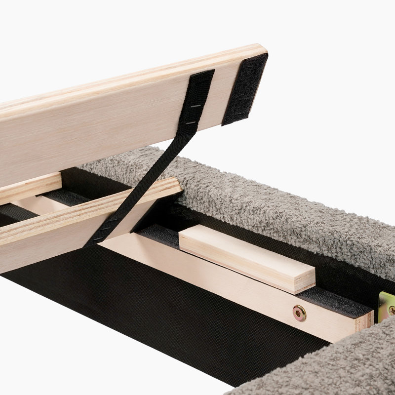 Gray Queen Size Upholstered Bed - Stable And Stylish With Comfort Soft Materials