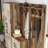Modern Hall Stand with Coat Rack & Shelves, Walnut & White, 70.9 x 78.7 x 13.8 inches | 100% Melamine Coated Particle Board, Metal Legs & Handles | Stylish Wall-Mountable Design for Entryway & Hallway Organization