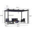 Mauve 10 pi x 13 pi Pergola escamotable d'extérieur en métal blanc robuste pour terrasse avec abat-jour à double abat-jour pour patio, bleu marine-80744692