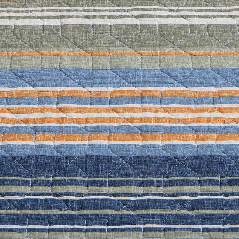 Ensemble de courtepointe en coton Eddie Bauer Yakima Valley, Bleu, Courtepointe pour lit simple + 1 taie décorative