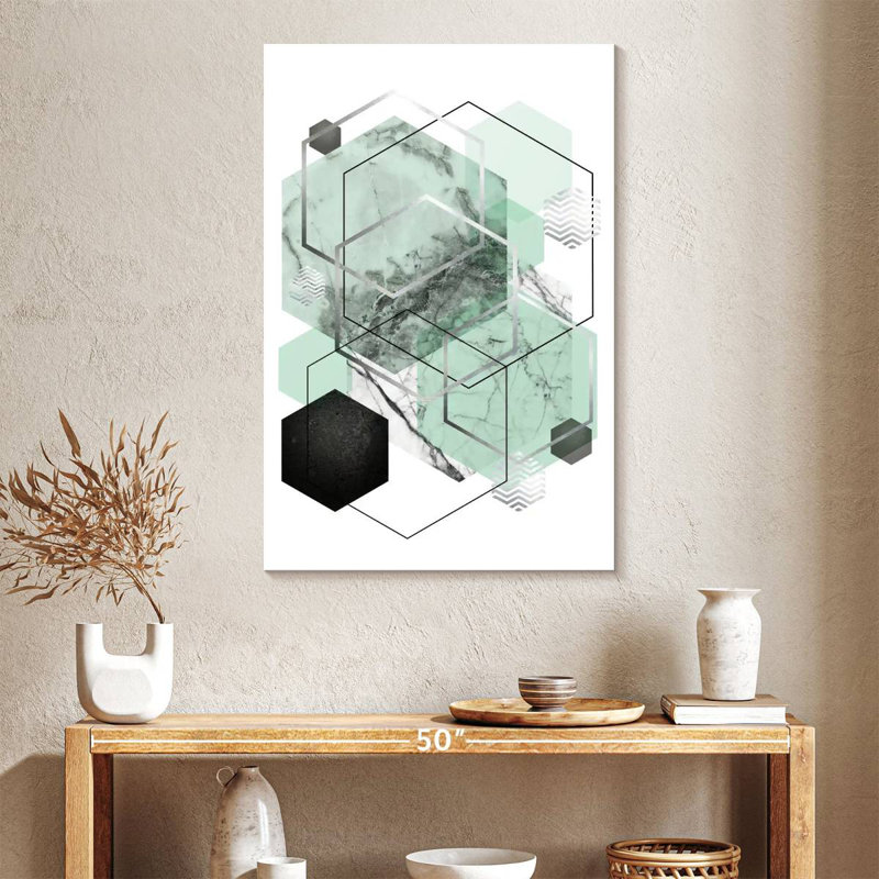 Avery Mint Geometric II, 39" H x 26" W