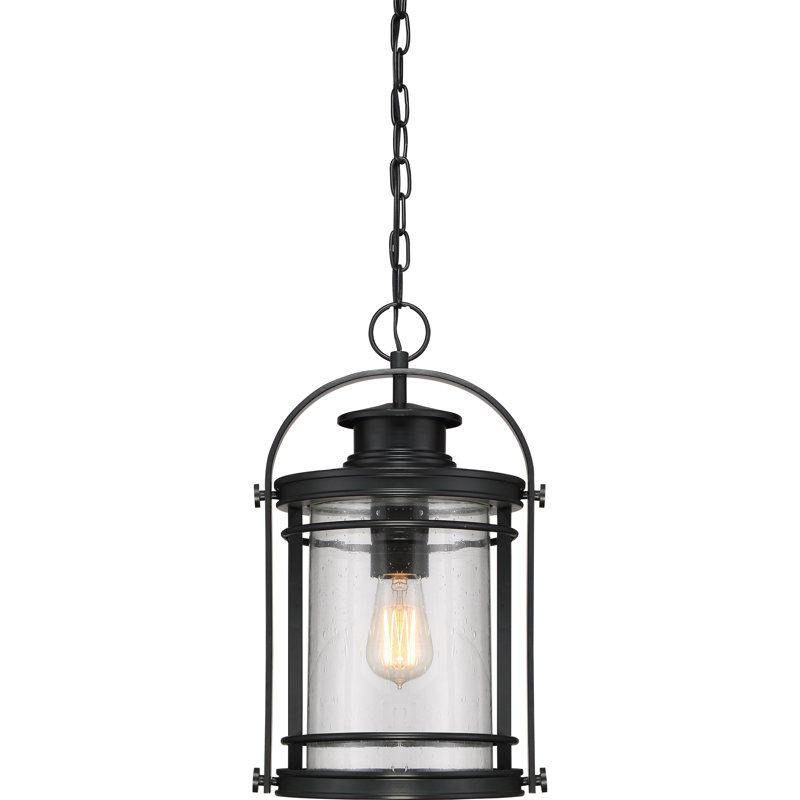 Mystic Black Glass Mini Pendant Light with Brushed Nickel Accents