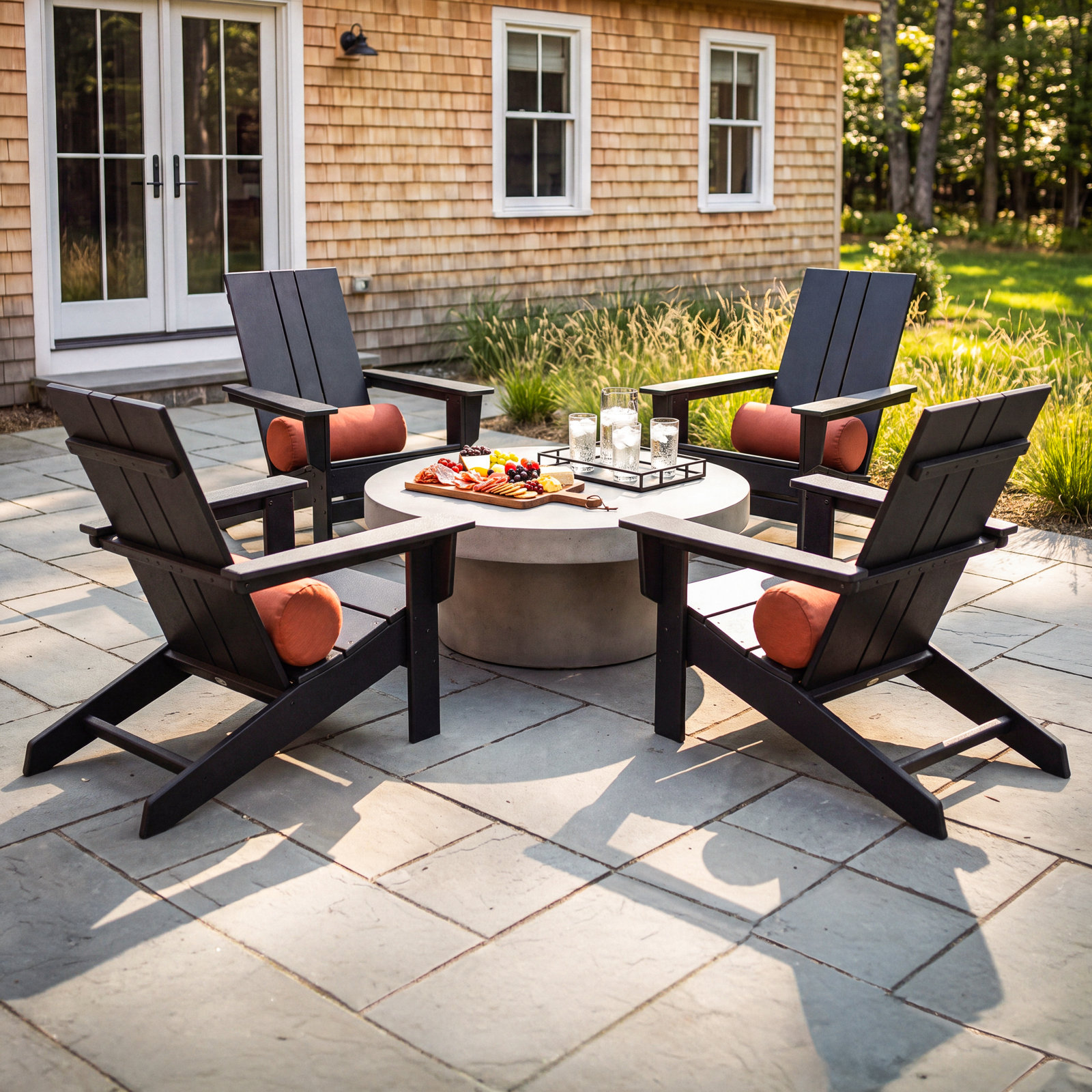 POLYWOOD® x AllModern Adirondack Chair Set, Black
