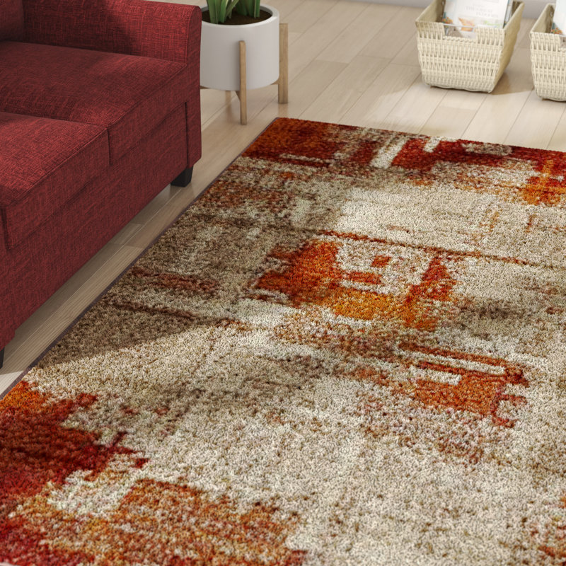 Tapis abstrait beige Alair, Rectangle 9 pi x 12 pi