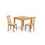 Ensemble de table de salle à manger 3 pièces pour petits espaces comprenant une table de salle à manger carrée et 2 chaises en tissu de lin, chêne-842667293