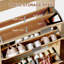 Armoire à chaussures cannelée moderne avec 3 tiroirs rabattables, rangement pour chaussures mince avec 2 tiroirs-972523910