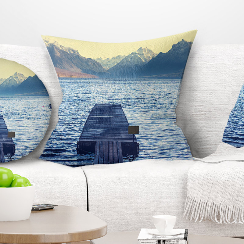 Coussin de parc national de mer glacier, 18 po x 18 po, Coussin décoratif
