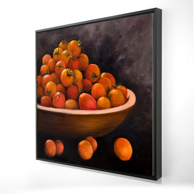 Bowl Of Cherry Tomatoes Print On Canvas