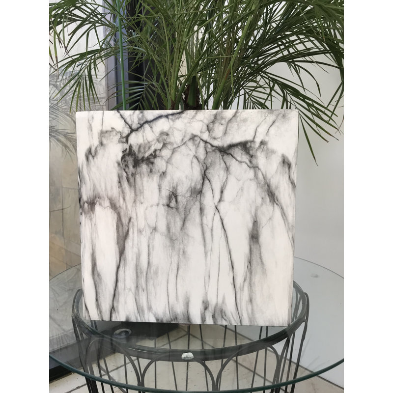 Wabbaseka Planter Box, Marble, 12" H x 12" W x 12" D