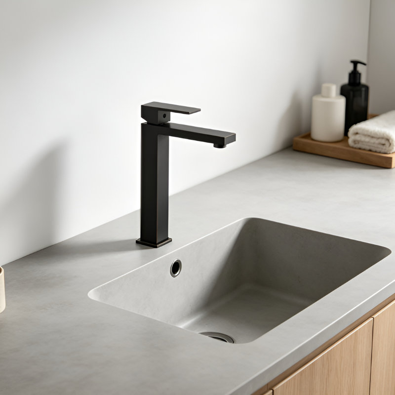 Robinet de lavabo vasque à col de cygne, mitigeur monocommande, en acier inoxydable SUS304 sans plomb, avec cartouche céramique anti-fuite, installation facile à faire soi-même