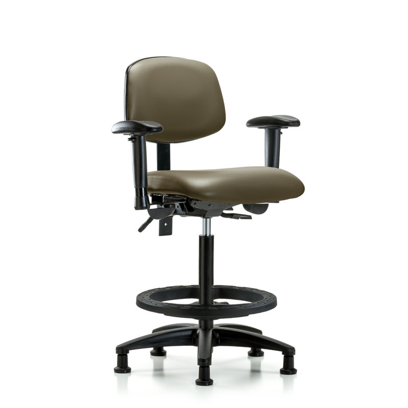 Chaise de travail ergonomique Lanice, Taupe, Patins, Oui