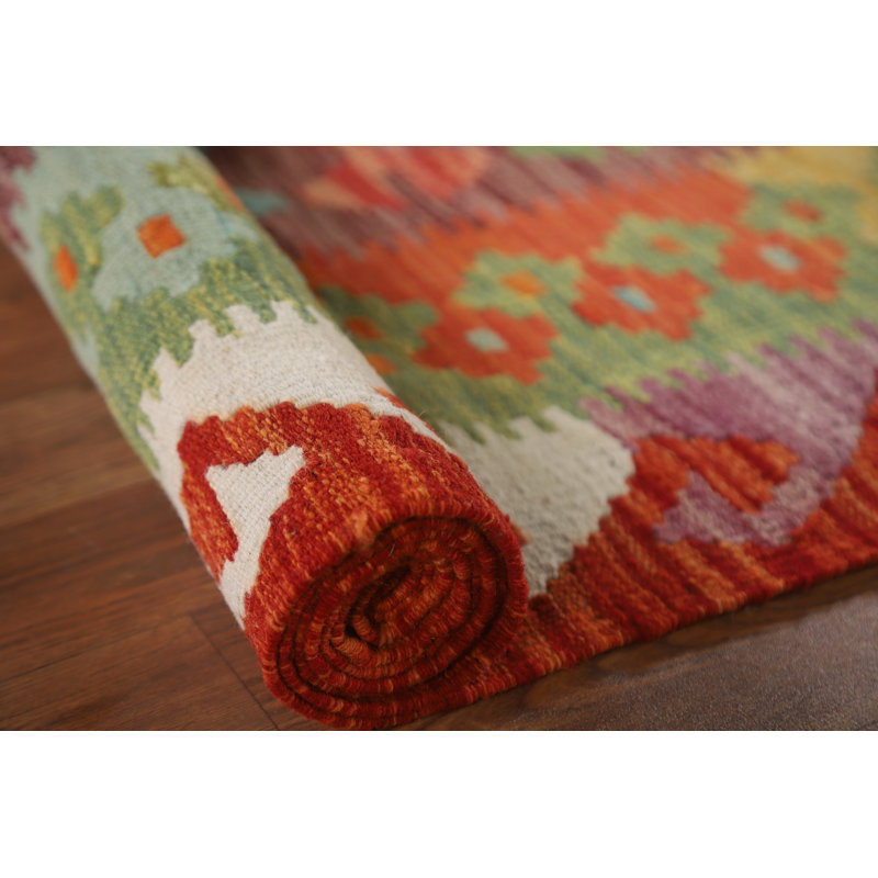 Tapis réversible en laine Kilim 7 x 7