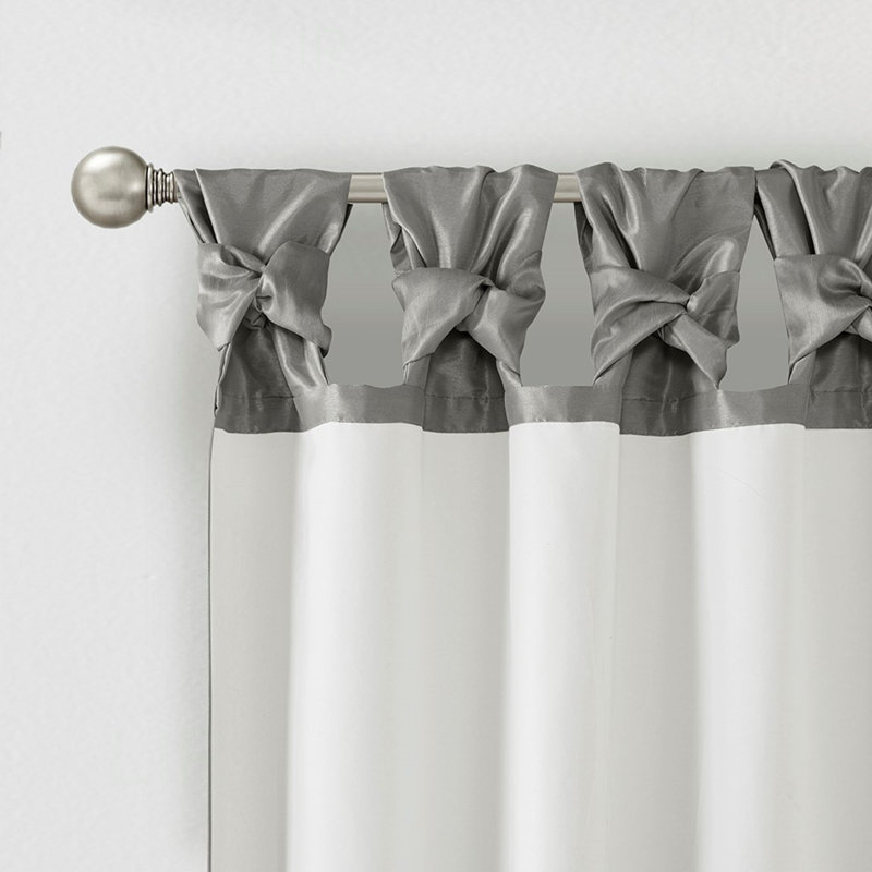 Twist Tab Lined Window Curtain Panel For Enhanced Privacy And Elegant Drapability, Charcoal 50X95 Inch, Charcoal