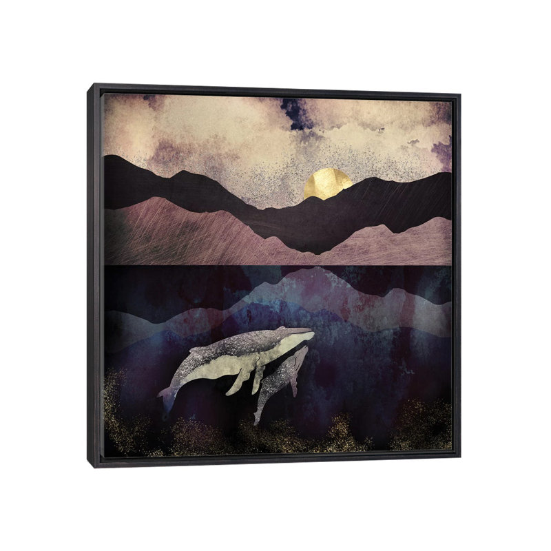 Bond I - impression d'art graphique, H 18 po x l 18 po x 1,5 po, Toile avec cadre noir patiné, Pas de tapis