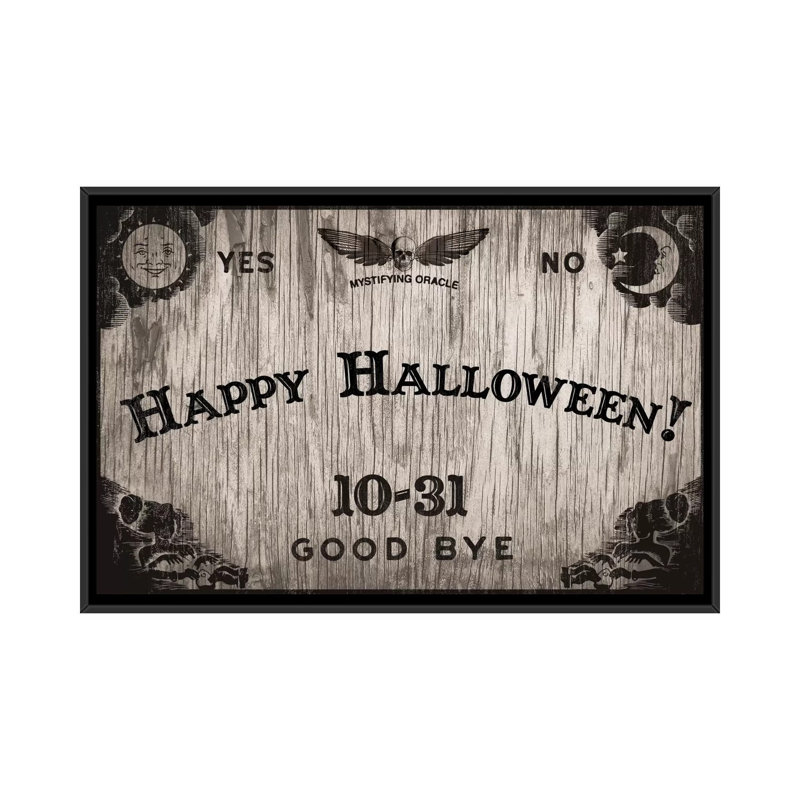 « halloween oracle », impression sur toile tendue, H 40 po x l 60 po x P 1,5 po, Toile avec cadre noir, Pas de tapis
