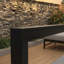 Ensemble de canapé d'extérieur en forme de L avec structure en fer et coussins ultra-épais - Sièges de patio modernes pour 3 personnes en gris-129200486