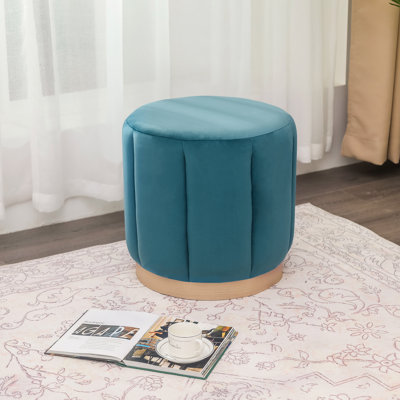 Round Upholstered Ottoman Stool