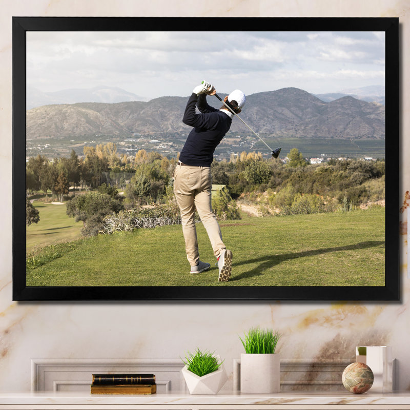 " Golf Swing Harmony II ", Black Picture Framed, 24" H x 32" W x 1" D
