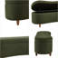 Banc de rangement en tissu 48 po avec couvercle à fermeture en douceur et pieds en bois massif Green Boucle-101193067