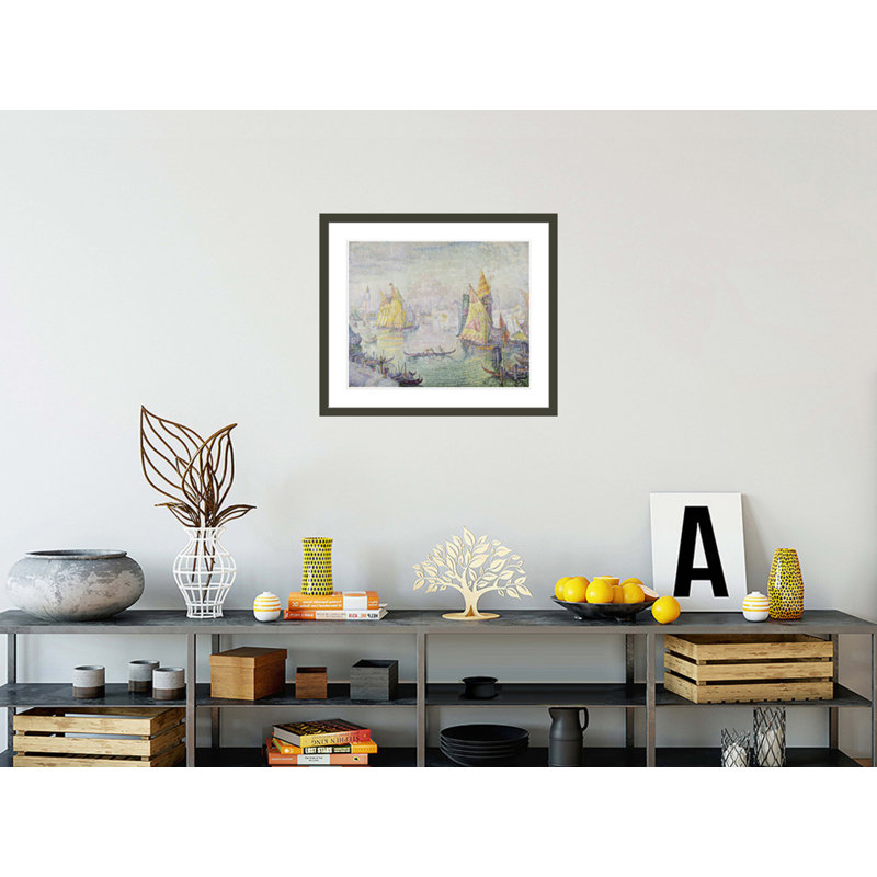 «The Lagoon of Saint Mark Venice» par Paul Signac, impression giclée encadrée, H 23,5 po x l 27,59 po