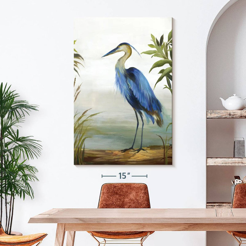 «Blue Heron», reproduction sur toile, H 48 po x l 32 po x P 1,25 po