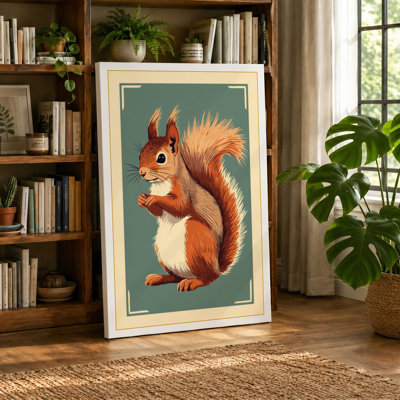 Red Squirrel Portrait Rustic - Wrapped Canvas