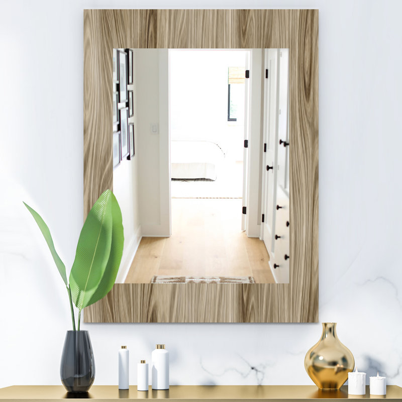 Miroir mural 15 mid-century scandinave, H 24 po x l 32 po, Solid colour