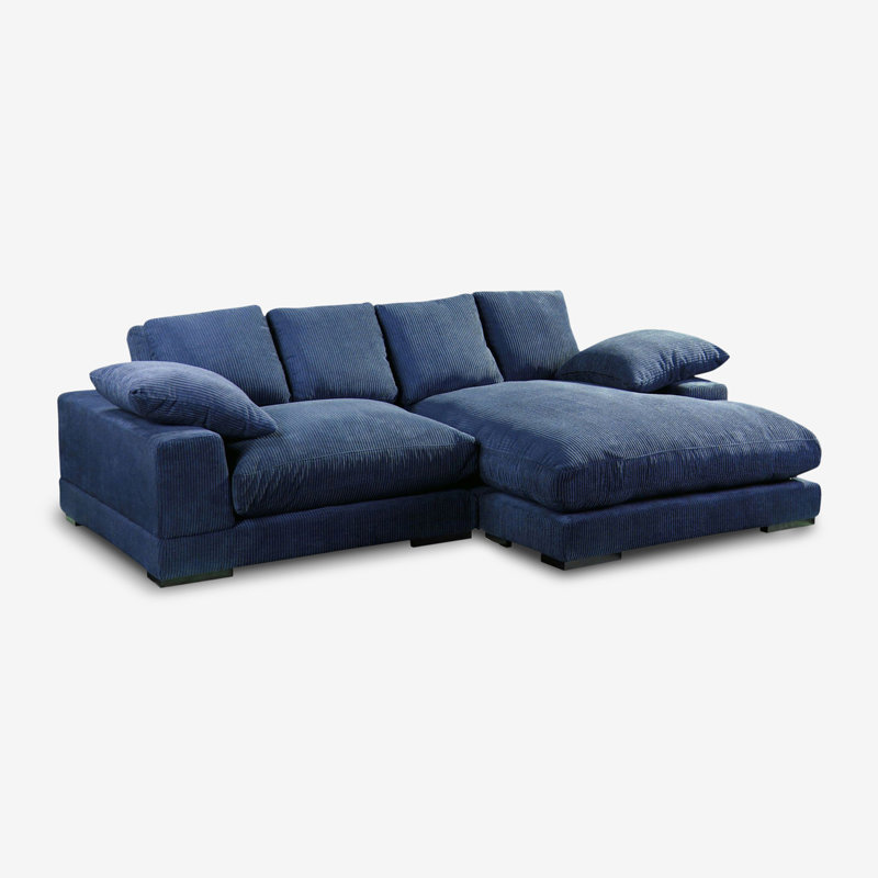 Canapé modulaire réversible Plush, Velours côtelé gris anthracite